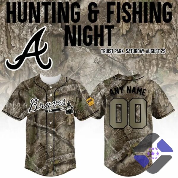 Atlanta Braves Hunting and Fishing Night Camouflage Baseball Jersey