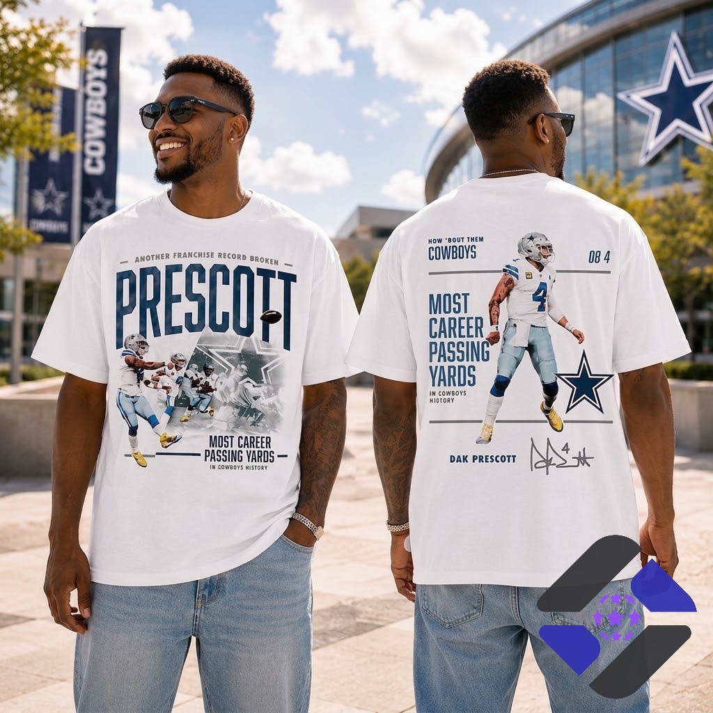Dallas Cowboys Dak Prescott Most Career Passing Yards T-Shirt