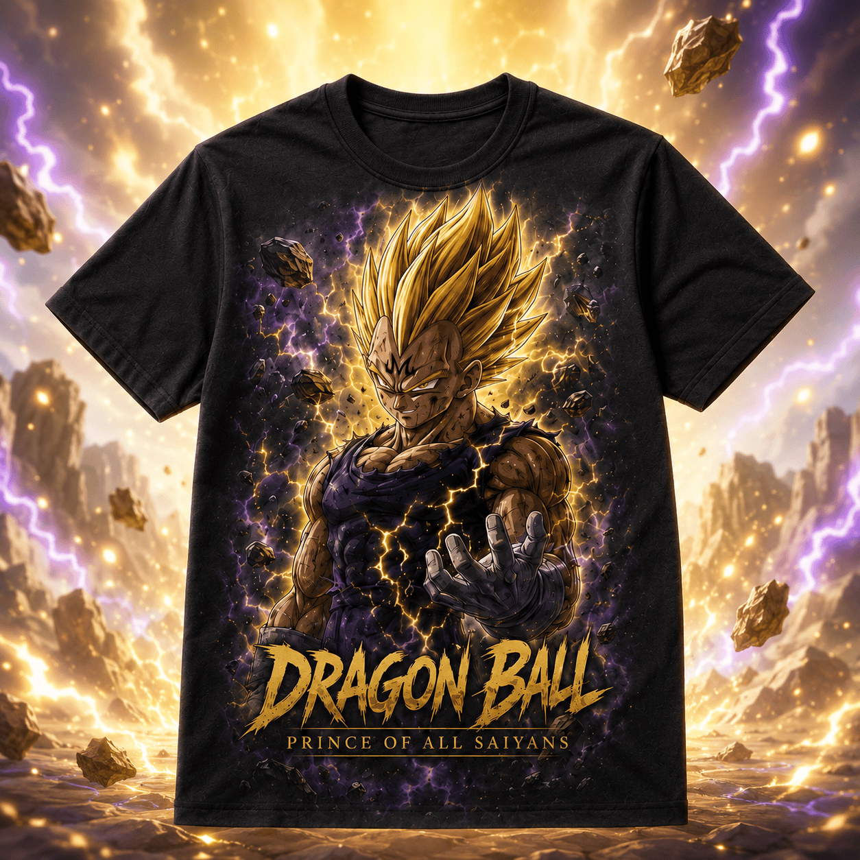 Dragon Ball Vegeta Prince of All Saiyans T-Shirt - Detail View