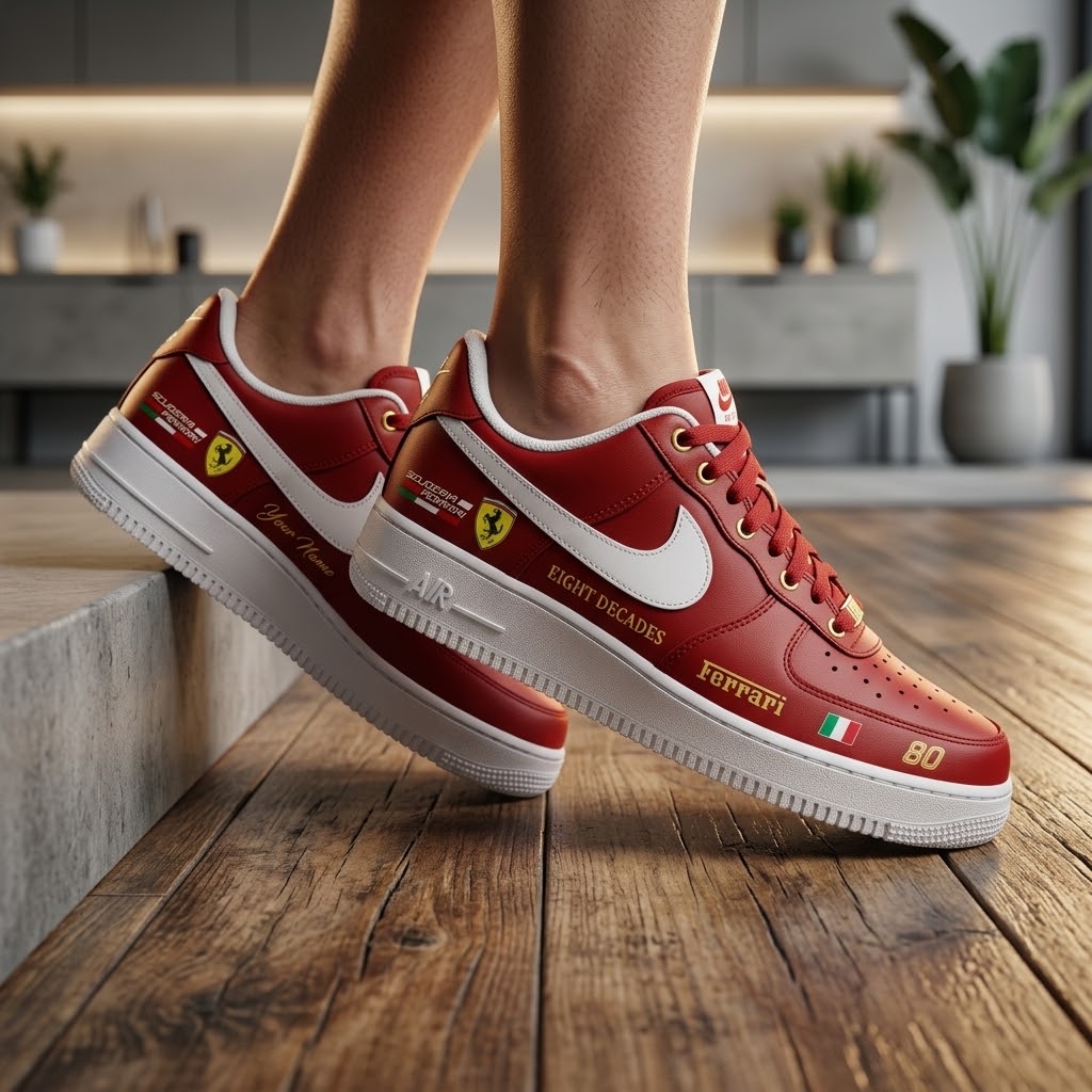 Ferrari 80th Anniversary Nike Air Force 1 Sneakers - Front View