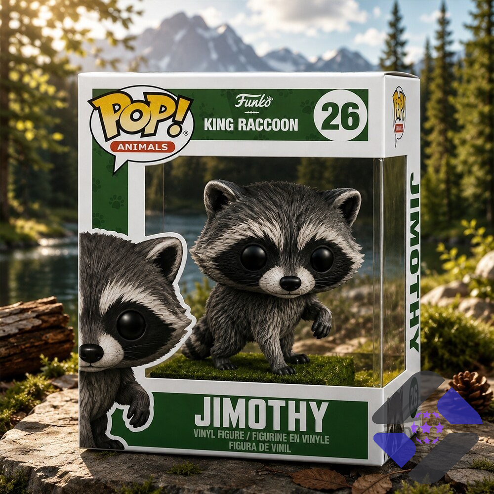 Jimothy King Raccoon Vinyl Figure - Front View
