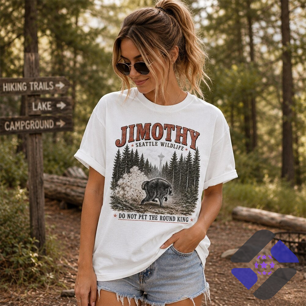 Jimothy Seattle Wildlife Do Not Pet The Round King Raccoon T-Shirt