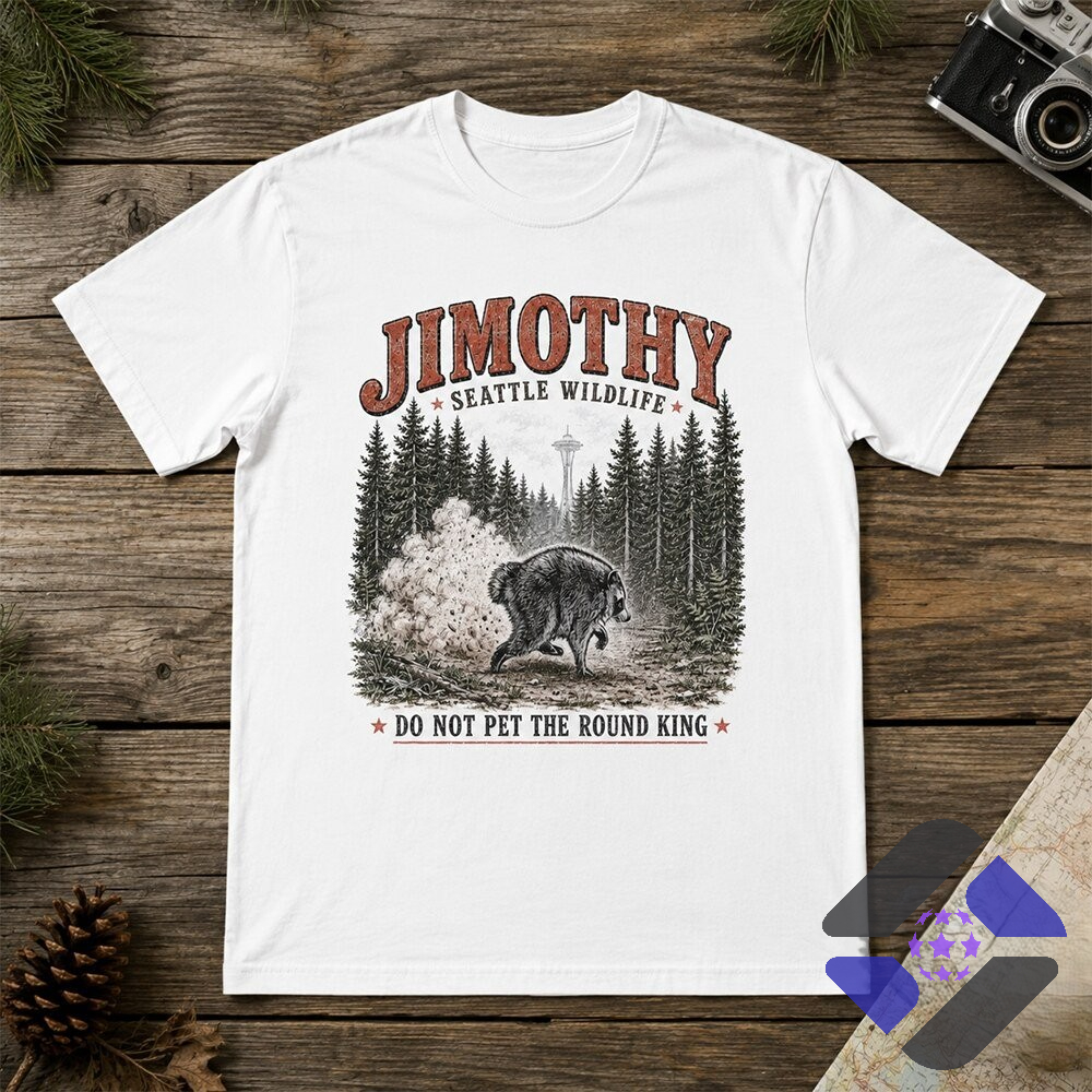 Jimothy Seattle Wildlife Do Not Pet The Round King Raccoon T-Shirt