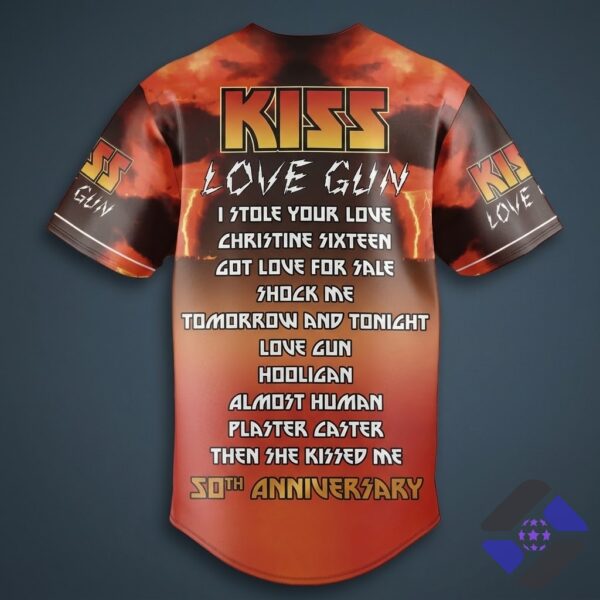 KISS Love Gun 50th Anniversary Baseball Jersey