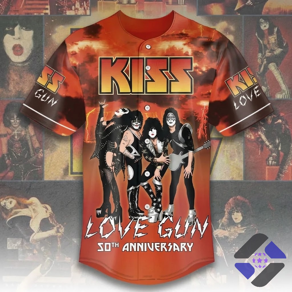 KISS Love Gun 50th Anniversary Baseball Jersey