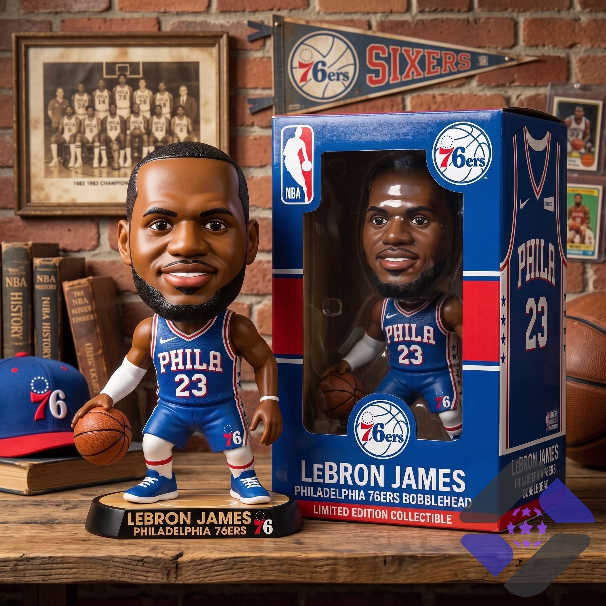 LeBron James Philadelphia 76ers Collectible Bobblehead Figure - Front View