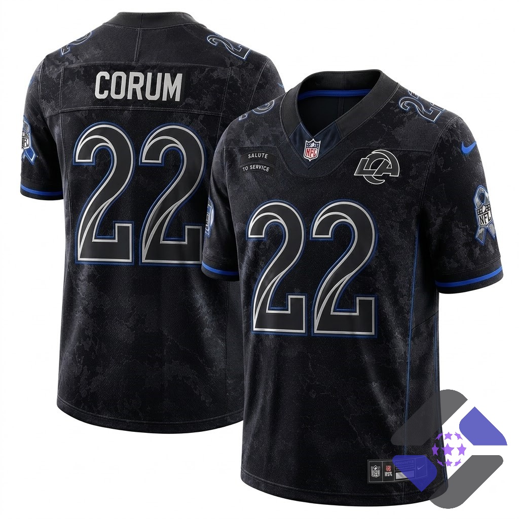 Los Angeles Rams Midnight Football Jersey - Front View