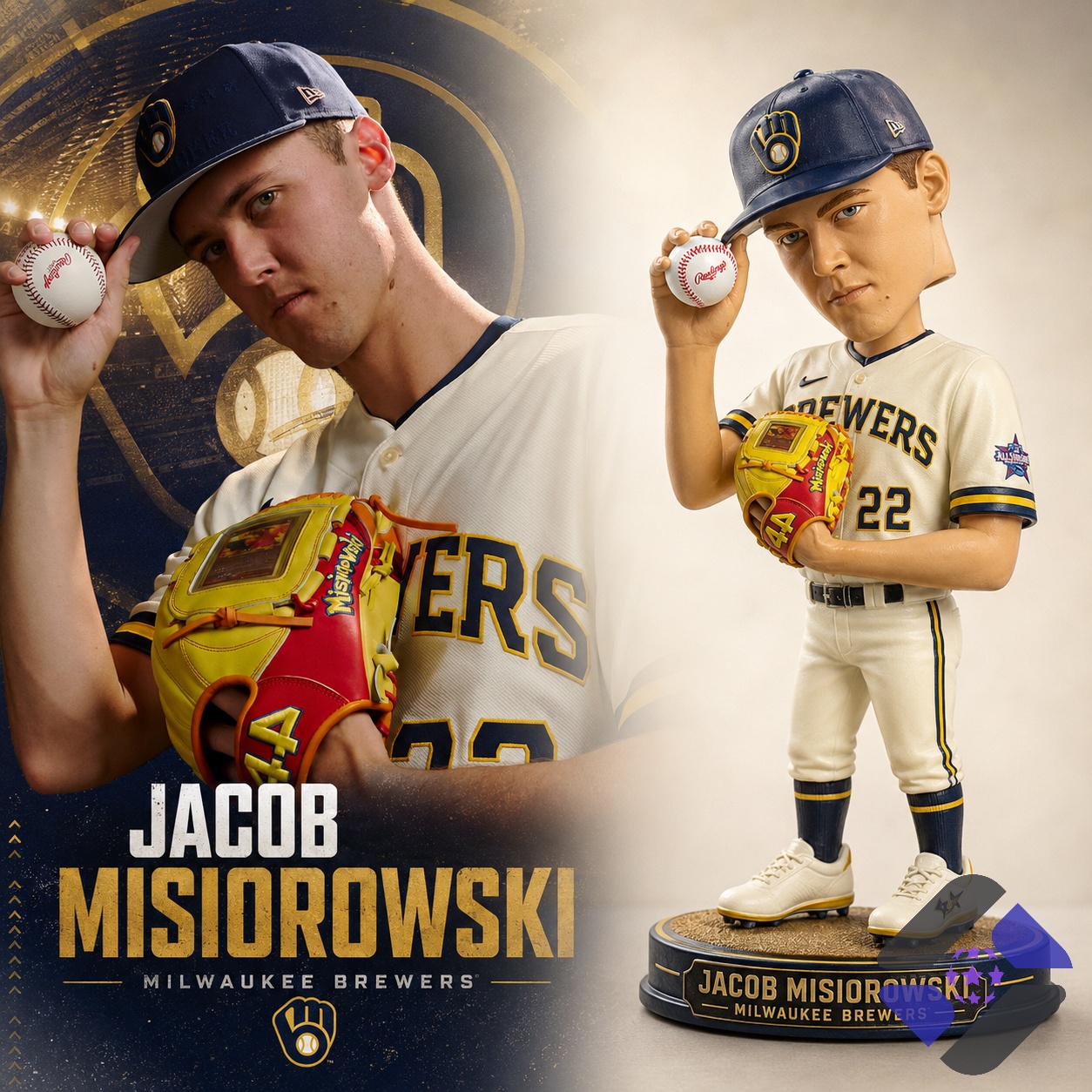 Milwaukee Brewers Jacob Misiorowski Bobblehead - Front View