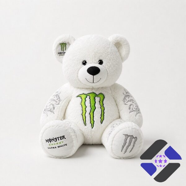 Monster Energy Ultra White Bear Plush Toy