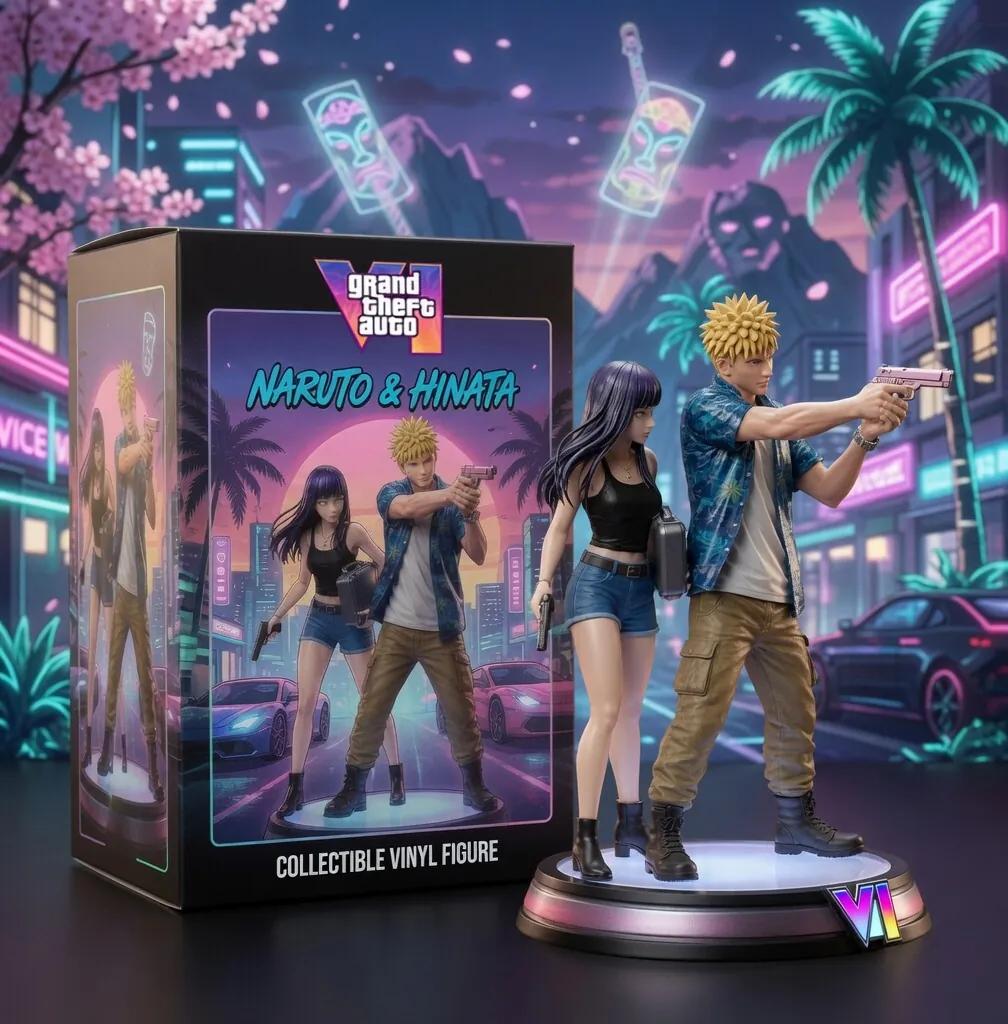 Grand Theft Auto VI Naruto & Hinata Collectible Vinyl Figure - Detail View