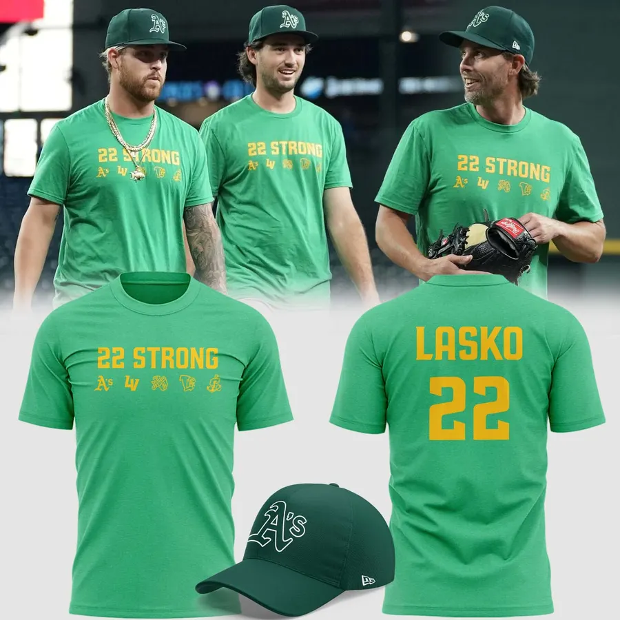 Oakland Athletics 22 Strong Lasko 22 Tribute T-shirt - Front View