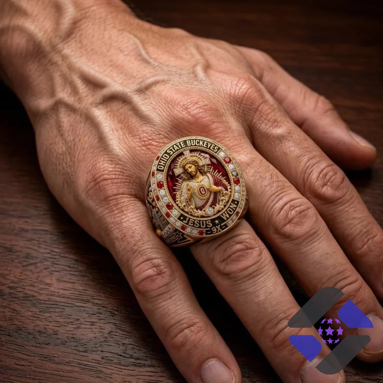 Ohio State Buckeyes Jesus Won 9X Est 1870 Championship Ring