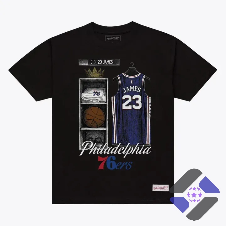 Philadelphia 76ers LeBron James Mitchell Ness Locker Room T-Shirt