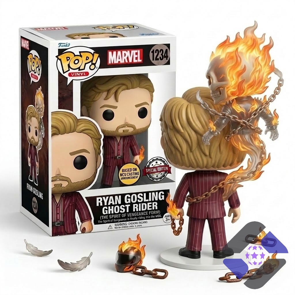 Ryan Gosling Ghost Rider Funko Pop Vinyl Figure - Detail View