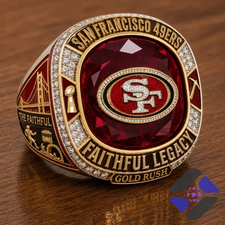 San Francisco 49ers Faithful Legacy Gold Rush Ring - Detail View