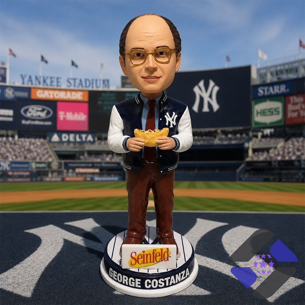 Seinfeld George Costanza New York Yankees Bobblehead - Front View
