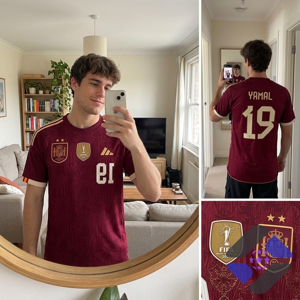 Spain Lamine Yamal FIFA World Cup 2026 Champions Football Jersey