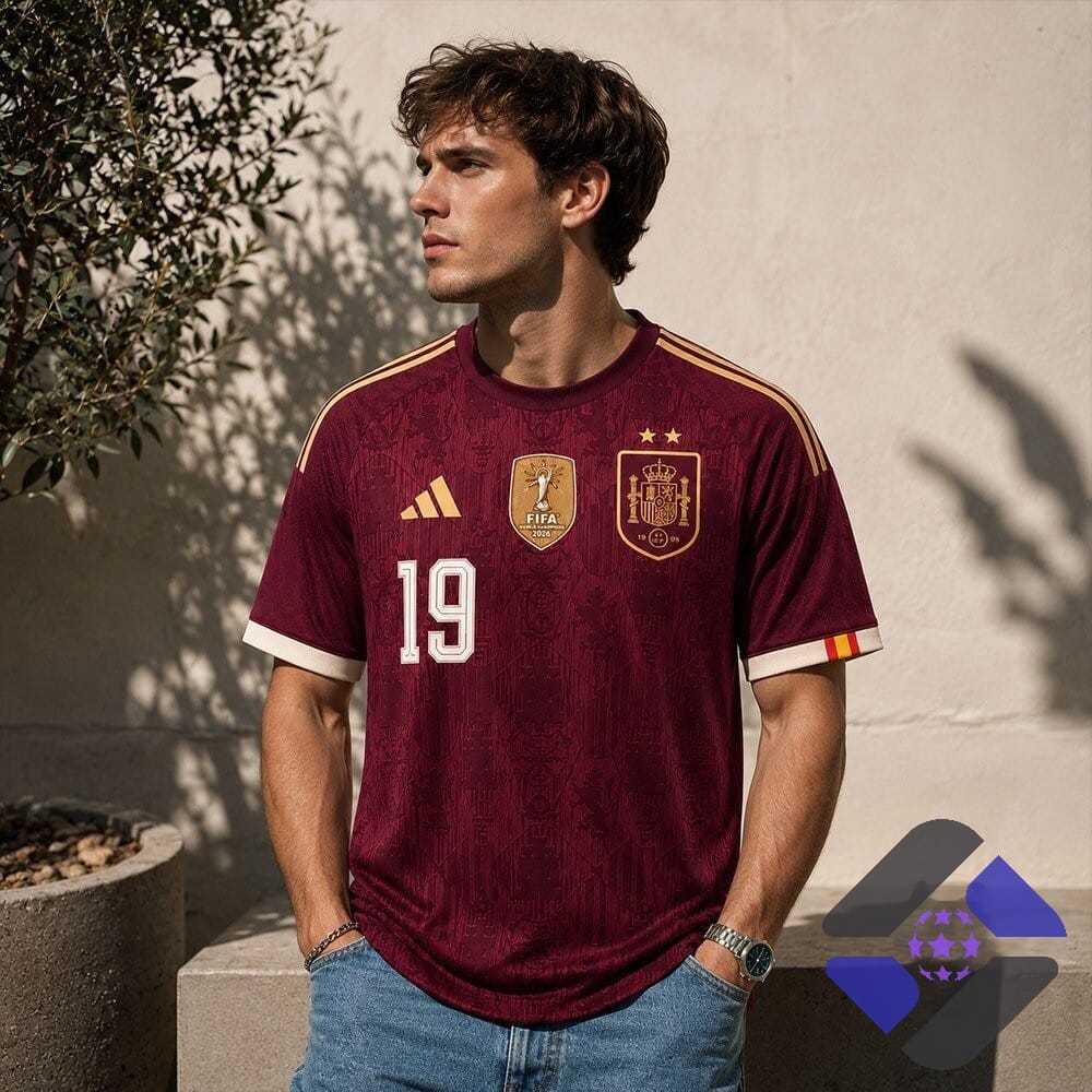 Spain Lamine Yamal FIFA World Cup 2026 Champions Football Jersey