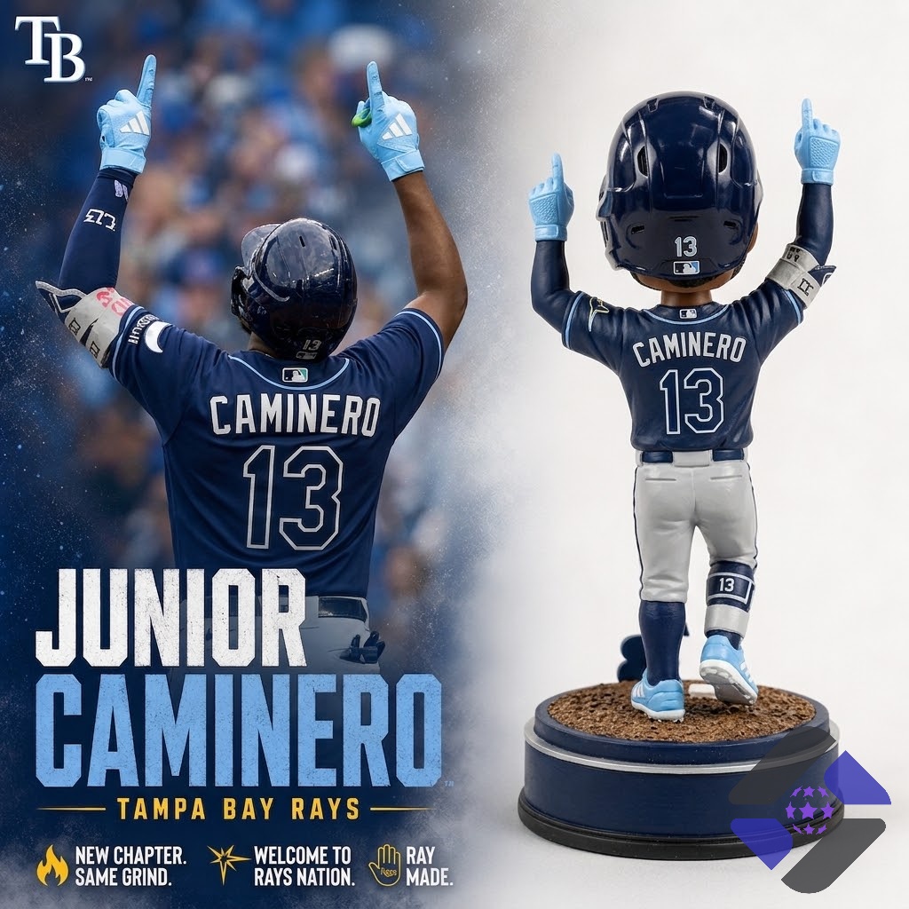 Tampa Bay Rays Junior Caminero Bobblehead