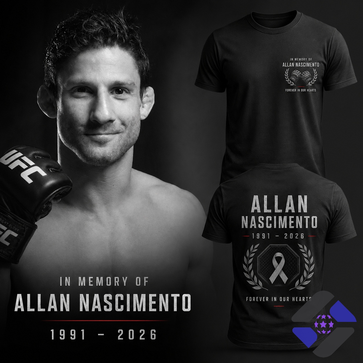 Allan Nascimento 2026 Memorial Tribute T-Shirt - Front View