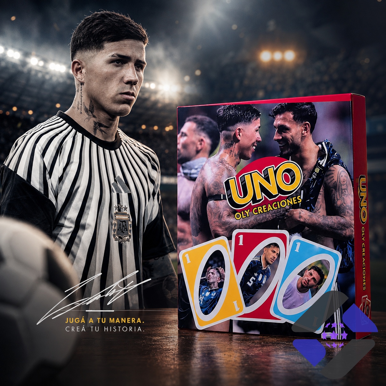 Argentina Enzo Fernández 2026 UNO Card Game Box - Front View