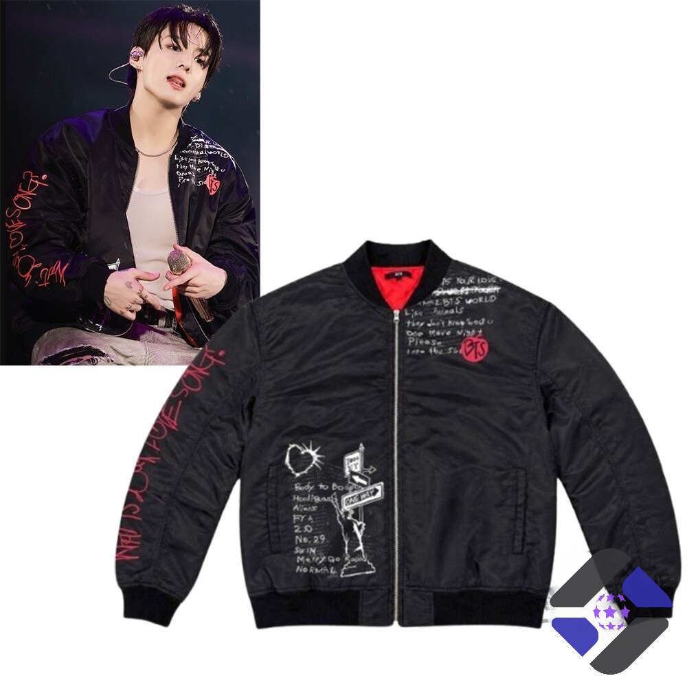 Jungkook What Is Your Love Song BTS Bomber Jacket - Front View