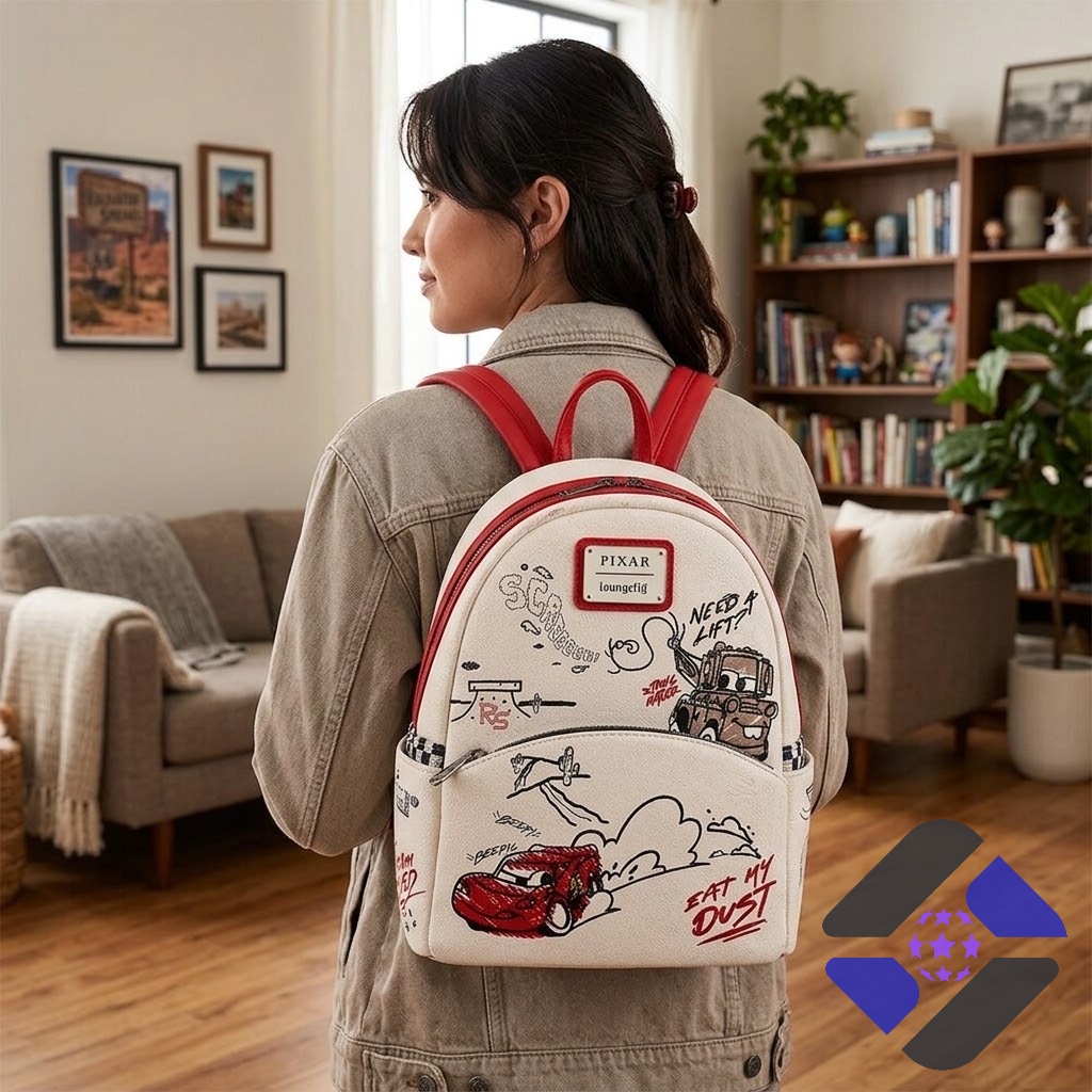 Disney Pixar Cars McQueen And Mater Doodles Backpack