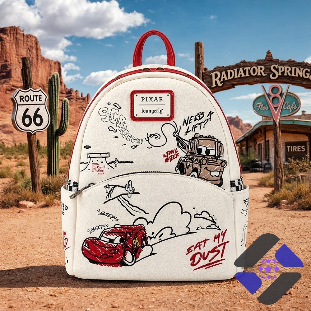 Disney Pixar Cars McQueen And Mater Doodles Backpack
