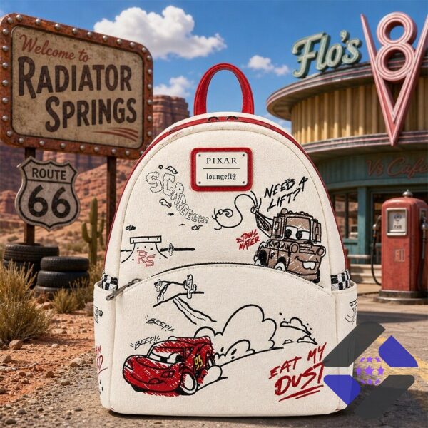 Disney Pixar Cars McQueen And Mater Doodles Backpack