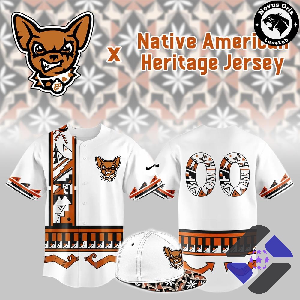 El Paso Chihuahuas Native American Heritage Baseball Jersey - Front View