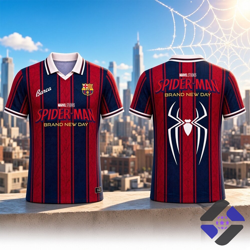 FC Barcelona Spider-Man Brand New Day Football Jersey - Detail View