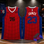 Philadelphia 76ers Spider-Man LeBron James Crossover Basketball Jersey