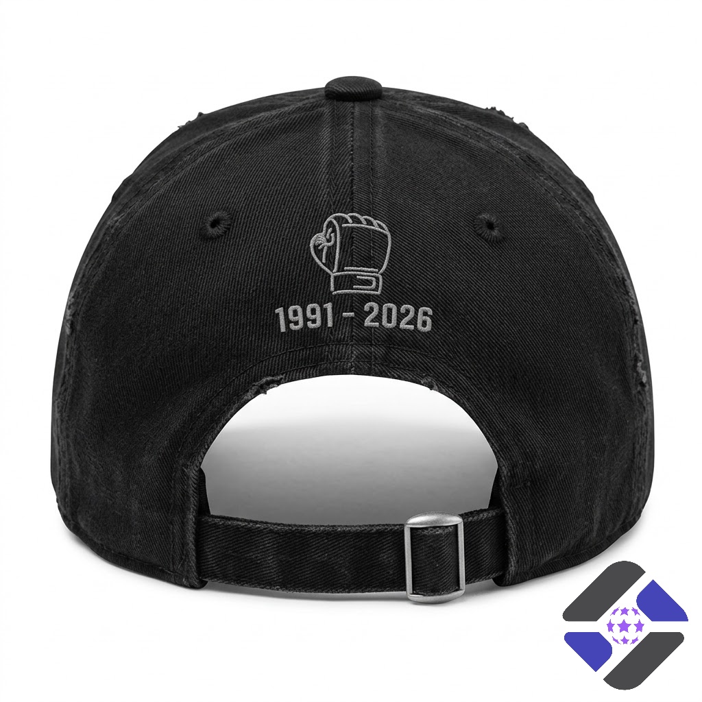 UFC Allan Nascimento Rest in Peace Tribute 2026 Distressed Baseball Cap - Detail View